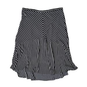 Banana Republic navy blue nautical stripe hi-lo tier midi skirt 14